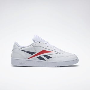 Adidasy Męskie Reebok Club C 85 Białe/Granatowe/Jasny Czerwone PL 48ADNPE